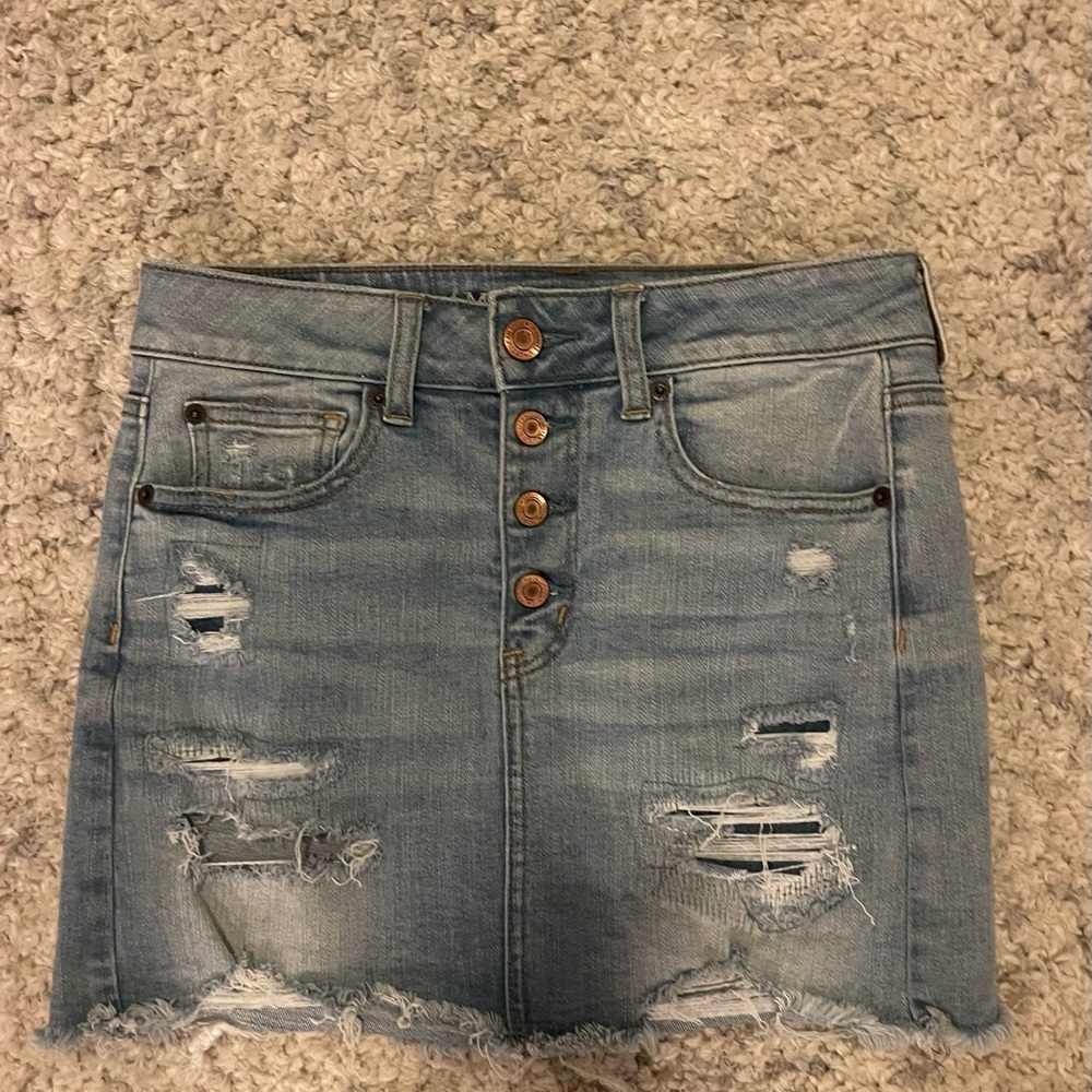 blue jean skirt